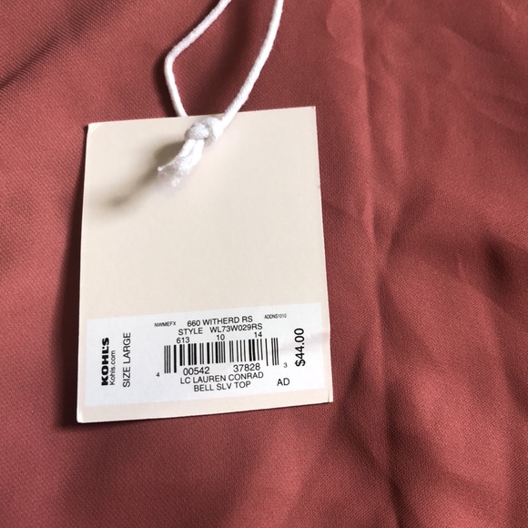 LAUREN CONRAD Bell sleeve lace back top size L - Picture 8 of 13